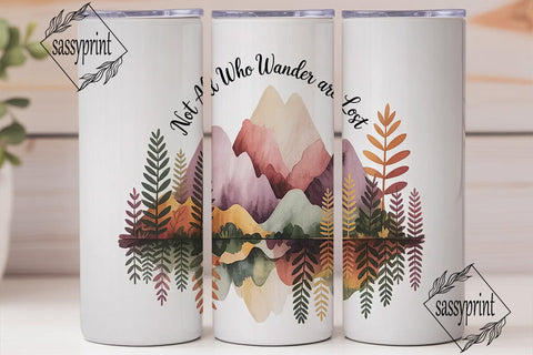 Wanderlust Watercolor 20oz Tumbler Wrap Sublimation sassyprint 