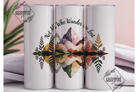 Wanderlust Watercolor 20oz Tumbler Wrap Sublimation sassyprint 