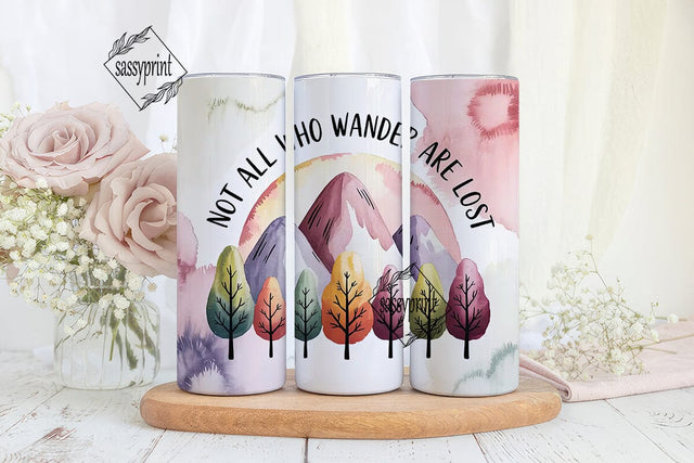 Wanderlust Watercolor 20oz Tumbler Wrap Sublimation sassyprint 