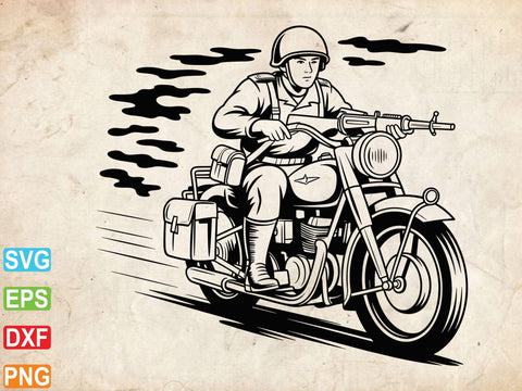 War Motorcycle SVG, War Clipart, Motorcycle Cut Files SVG Creativeart88 