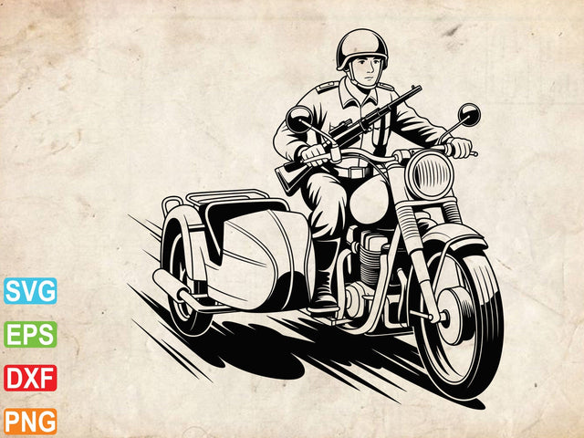War Motorcycle SVG, War Clipart, Motorcycle Cut Files SVG Creativeart88 
