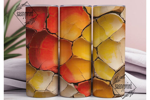 Warm Abstract Texture 20oz Tumbler Wrap Sublimation sassyprint 