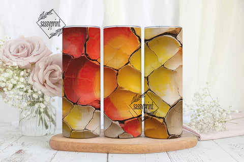 Warm Abstract Texture 20oz Tumbler Wrap Sublimation sassyprint 