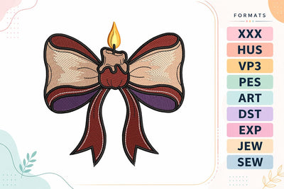 Warm Candle Bow Halloween Embroidery Design Embroidery/Applique DESIGNS sg embroidery 