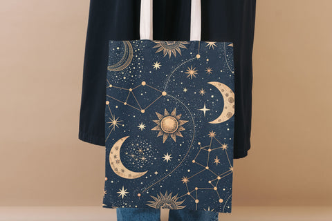 Warm Celestial Digital Paper - Midnight Starry Sky Seamless Patterns Digital Pattern FloridPrintables 
