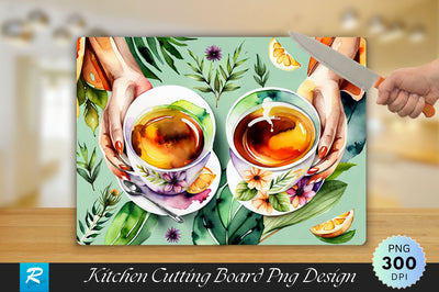 Warm Cup of Herbal Tea Cutting Board Sublimation Regulrcrative 