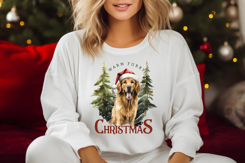 Warm Furry Christmas, Funny Dog Saying PNG Sublimation CraftLabSVG 