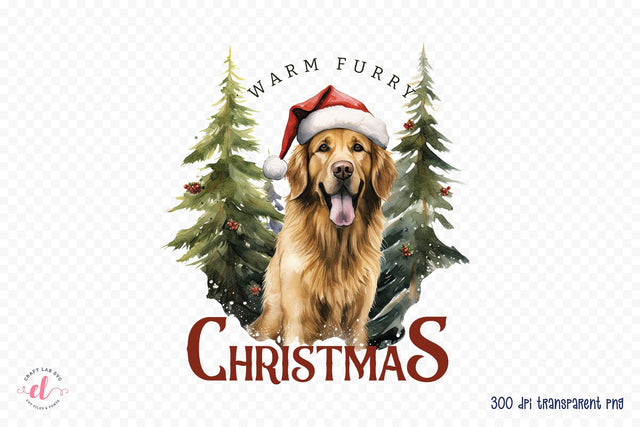 Warm Furry Christmas, Funny Dog Saying PNG Sublimation CraftLabSVG 