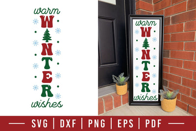Warm Winter Wishes, Christmas Porch Sign SVG CraftLabSVG 