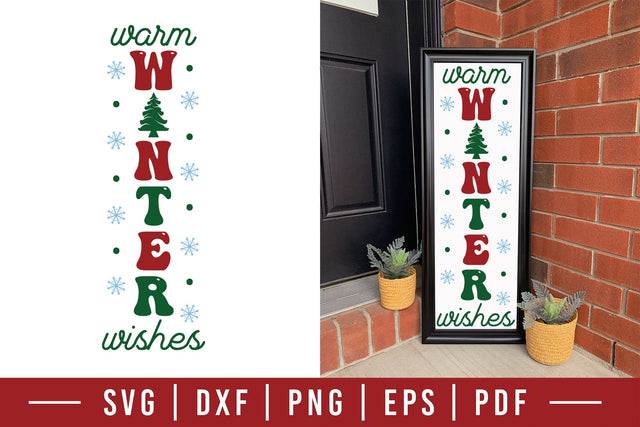 Warm Winter Wishes, Christmas Porch Sign SVG CraftLabSVG 