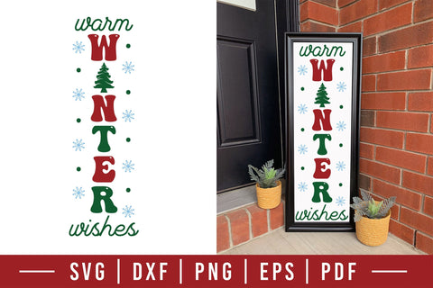 Warm Winter Wishes, Christmas Porch Sign SVG CraftLabSVG 