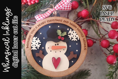 Warm Winter Wishes Ornament SVG Whimsical Inklings 