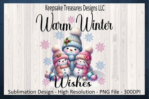 Warm Winter Wishes Snowman Illustration, Sublimation PNG Design, Cozy Blue Snowman Sweatshirt Design, Digital Download, PNG Printable Sublimation Keepsake Treasures Designs LLC. 