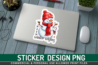 Warm winter wishes Sticker Bundle Sublimation Regulrcrative 