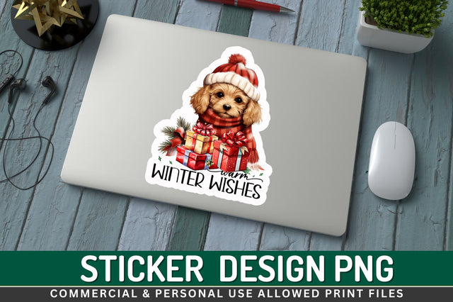 Warm winter wishes Sticker Design Sublimation Regulrcrative 