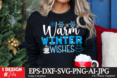 Warm Winter Wishes SVG Cut File ,Winter T-shirt Design,Winter SVG SVG Insomnia Std 