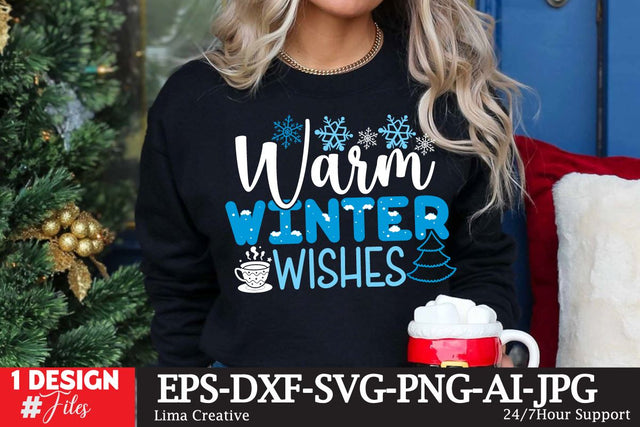 Warm Winter Wishes SVG Cut File ,Winter T-shirt Design,Winter SVG SVG Insomnia Std 