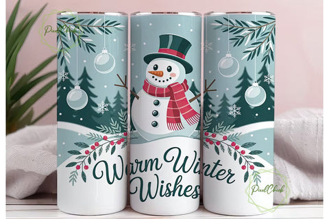 Warm Winter Wishes Tumbler Wrap Sublimation PixelChick 