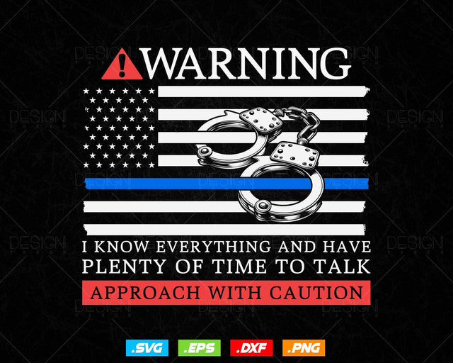 Warning Retired Cop Thin Blue Line Retirement Police T shirt Design Ai Svg Png Files, Retied Police svg files for cricut SVG DesignDestine 