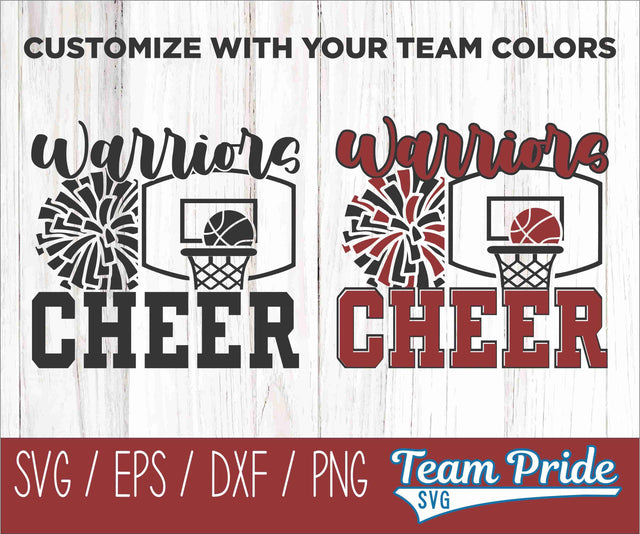 Warrior Basketball Cheer SVG Digital Download Printable - SVG, EPS, DXF, PNG SVG Team Pride SVG 