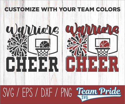 Warrior Basketball Cheer SVG Digital Download Printable - SVG, EPS, DXF, PNG SVG Team Pride SVG 