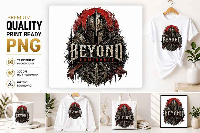 Warrior Mindset PNG Beyond Dominance Knight POD Design SVG BillahCrafts 