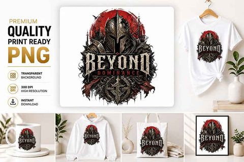Warrior Mindset PNG Beyond Dominance Knight POD Design SVG BillahCrafts 