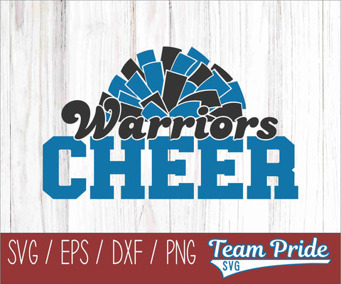 Warriors Cheer Pom Pom SVG Digital Download Printable - SVG, EPS, DXF, PNG SVG Team Pride SVG 