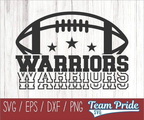 Warriors Football SVG Digital Download Printable - SVG, EPS, DXF, PNG 4 SVG Team Pride SVG 
