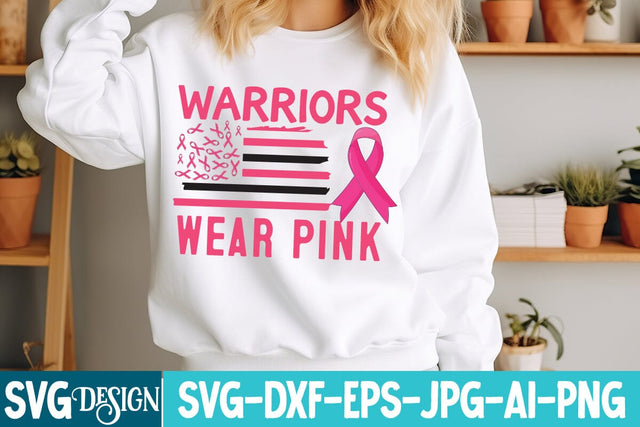Warriors Wear Pink SVG Design,Warriors Wear Pink Sublimation Design SVG BlackCatsMedia 
