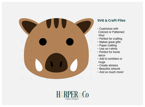 Warthog SVG PNG Cut EPS File SVG HarperNCo 