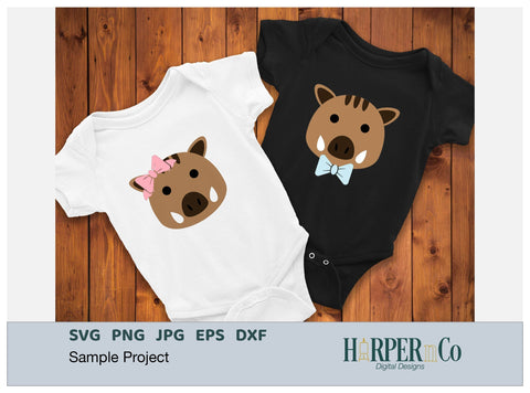 Warthog with Bows and Flowers SVG PNG Cut EPS File SVG HarperNCo 