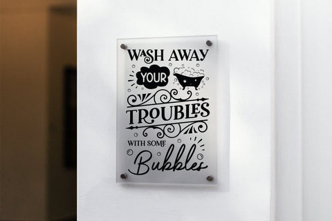 Wash Away Your Troubles, Funny Bathroom Sign SVG SVG CraftLabSVG 