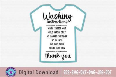 Washing Instruction T Shirt SVG Design SVG FiveStarCrafting 