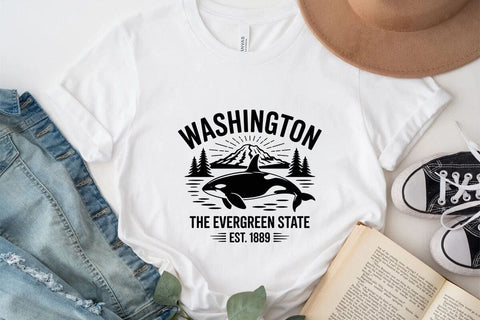 Washington The Evergreen State Est. 1889 SVG Angelina750 