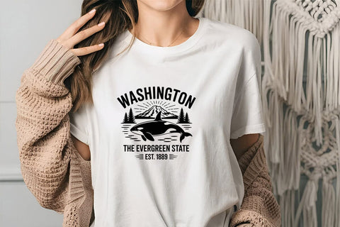 Washington The Evergreen State Est. 1889 SVG Angelina750 