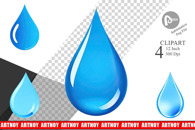 Water Drop Clipart Sublimation artnoy 