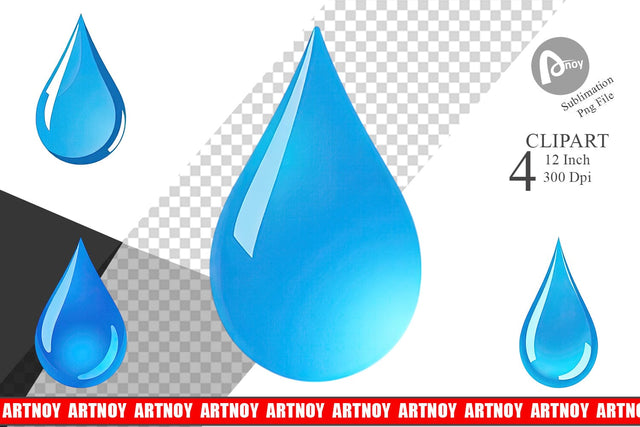 Water Drop Clipart Sublimation artnoy 