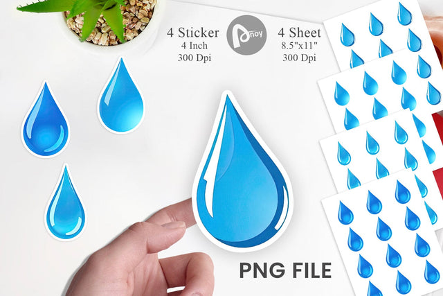 Water Drop Sticker Sublimation artnoy 