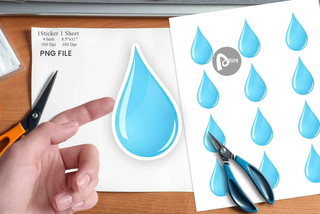 Water Drop Sticker - So Fontsy
