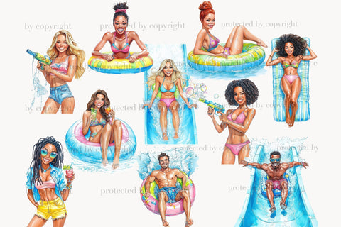 Water Park Clipart | Summer PNG Bundle | Colorful Aqua Park SVG GlamArtZhanna 