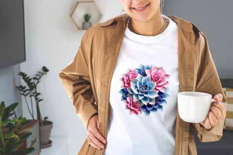 Watercolor 3D Blue Flower Sublimation Clipart Bundle Sublimation Designangry 