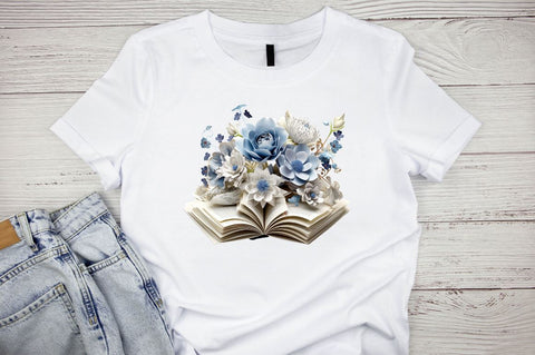 Watercolor 3D Book Flower Sublimation Clipart Bundle Sublimation Designangry 