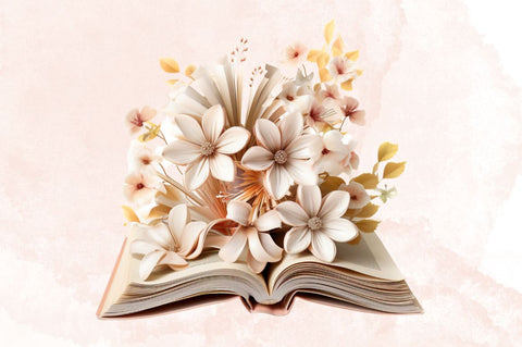Watercolor 3D Book Flower Sublimation Clipart Bundle Sublimation Designangry 