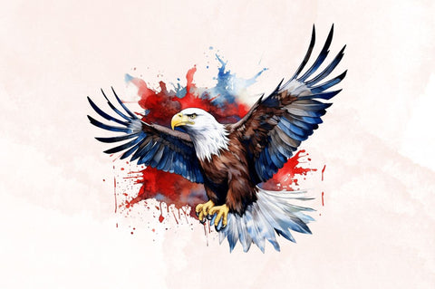 Watercolor 4th July Eagle Sublimation Clipart Bundle Sublimation Designangry 