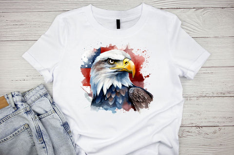 Watercolor 4th July Eagle Sublimation Clipart Bundle Sublimation Designangry 