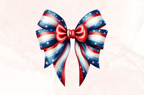 Watercolor 4th of July Big Bow Ribbon Sublimation Bundle Sublimation Designangry 