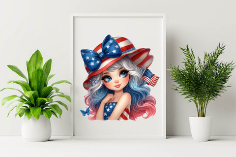 Watercolor 4th of July Coquette Bow Sublimation Clipart Bundle Sublimation SVGArt 