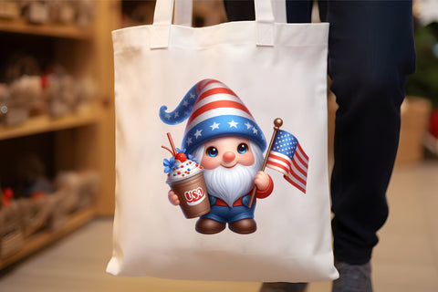 Watercolor 4th of July Gnome Clipart Sublimation Rupkotha 