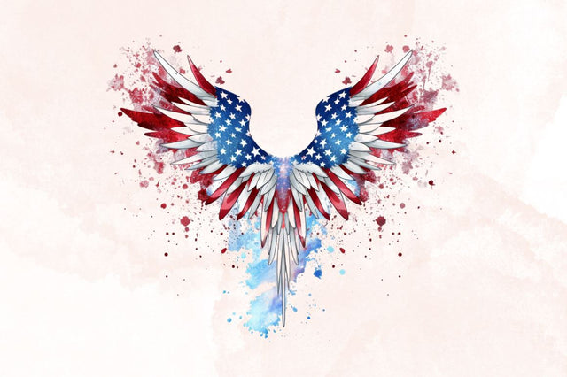 Watercolor 4th of July Wings Sublimation Clipart Bundle Sublimation Designangry 